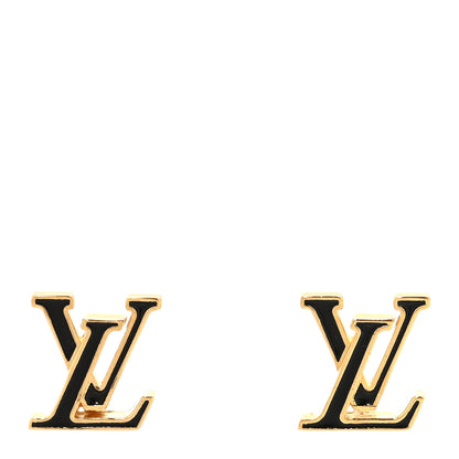 Louis Vuitton Metal Enamel LV Iconic Earrings Gold 1 of 6