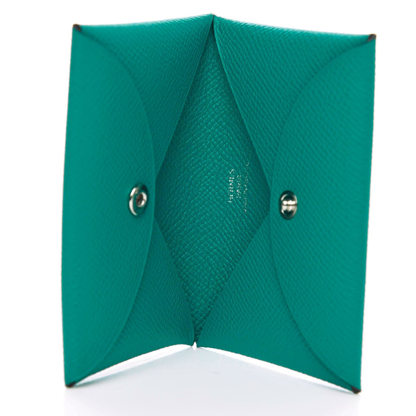 Epsom Calvi Card Case Bleu Paon