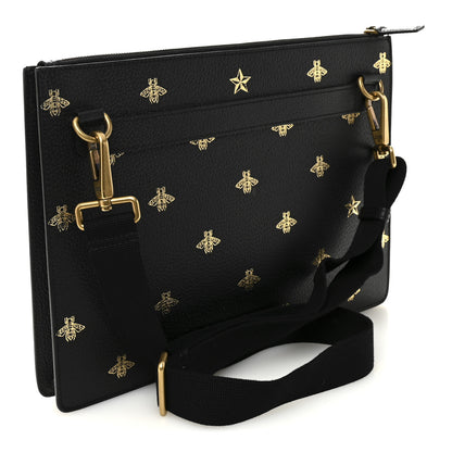 Gucci Grained Calfskin Bee Star Messenger Black 3 of 11