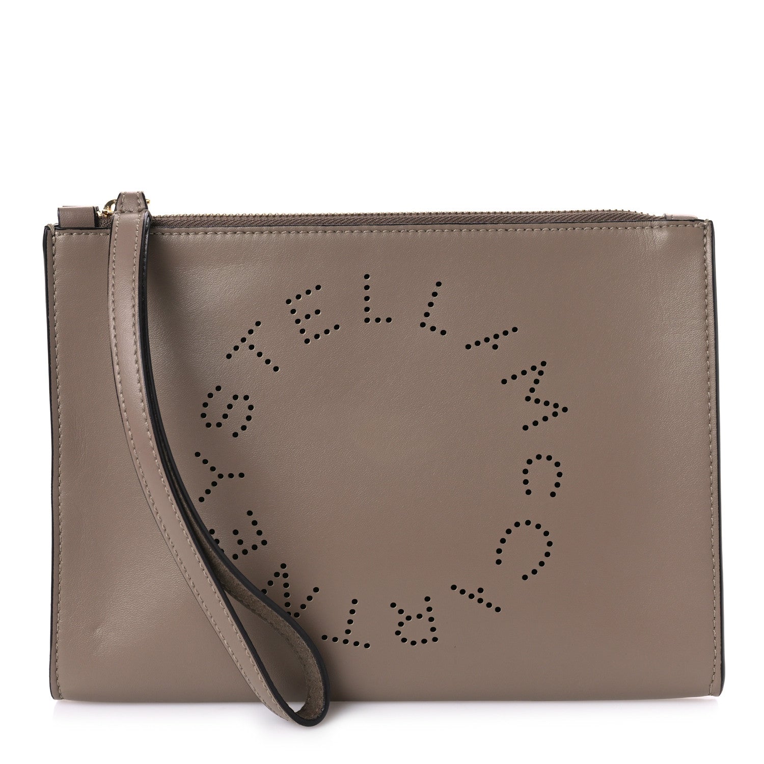 Stella McCartney Alter Nappa Perforated Logo Pouch Beige 1 of 8
