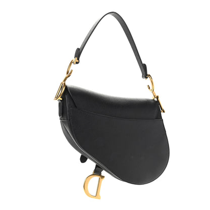 Christian Dior Grained Calfskin Saddle Bag Black 3 of 10