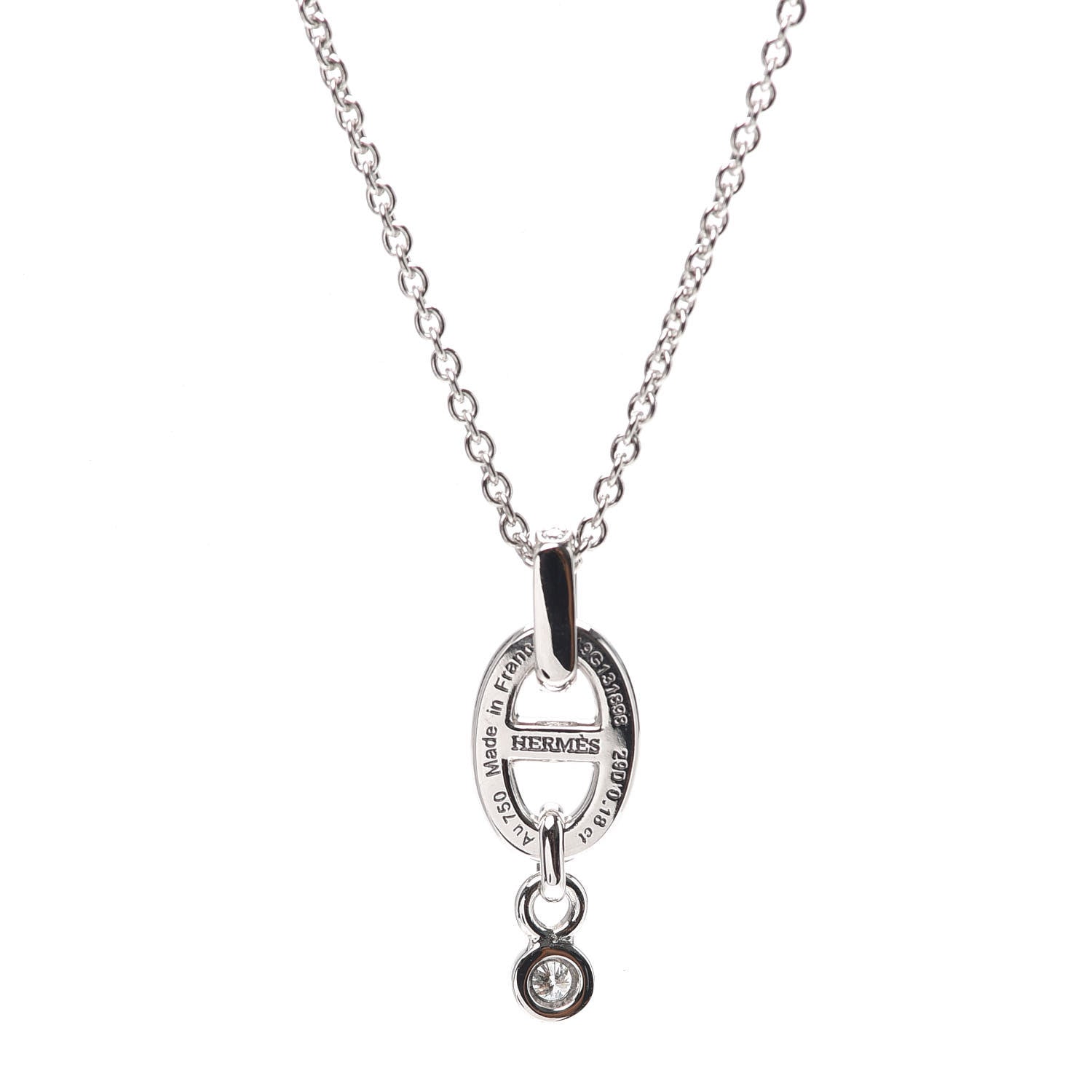 Hermes 18K White Gold Diamond PM Chaine d'Ancre Enchainee Necklace 5 of 6