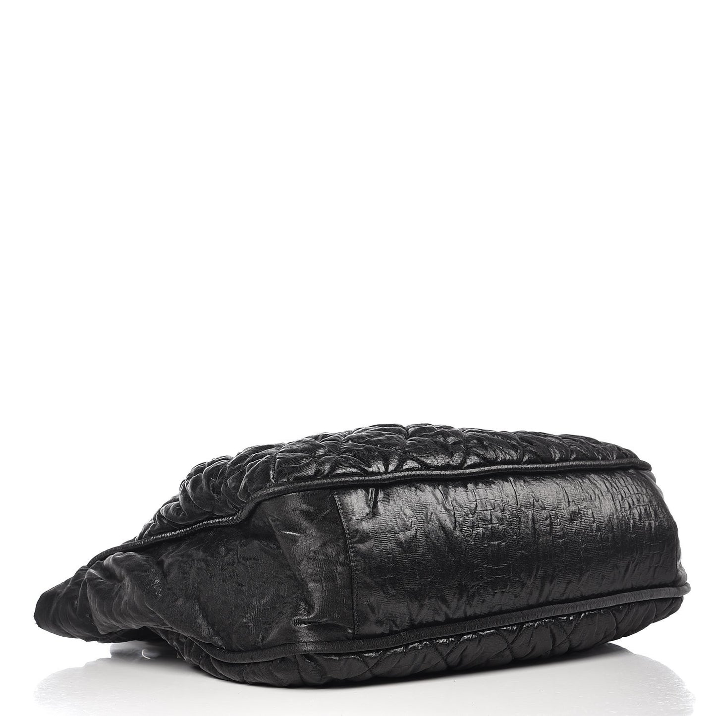 Crinkled Coated Canvas Le Marais Large Tote Black