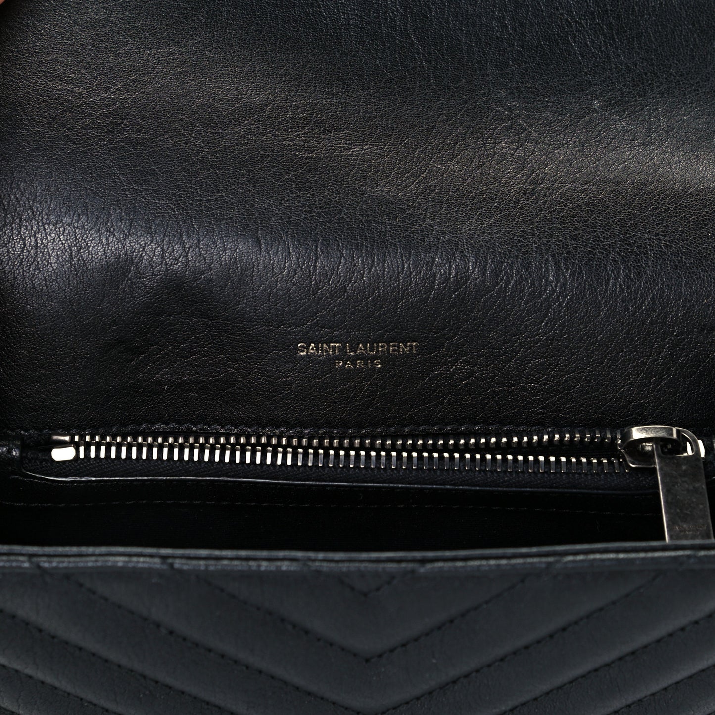 Sheepskin Matelasse Chevron Monogram Medium College Bag Black