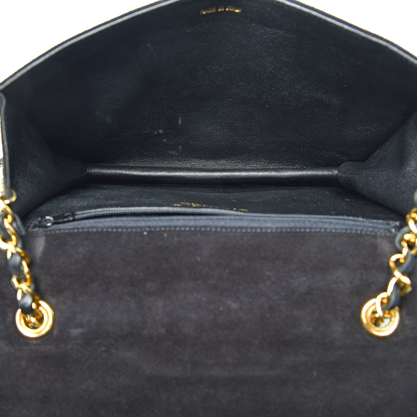 Suede Quilted Small Flap Bag Black