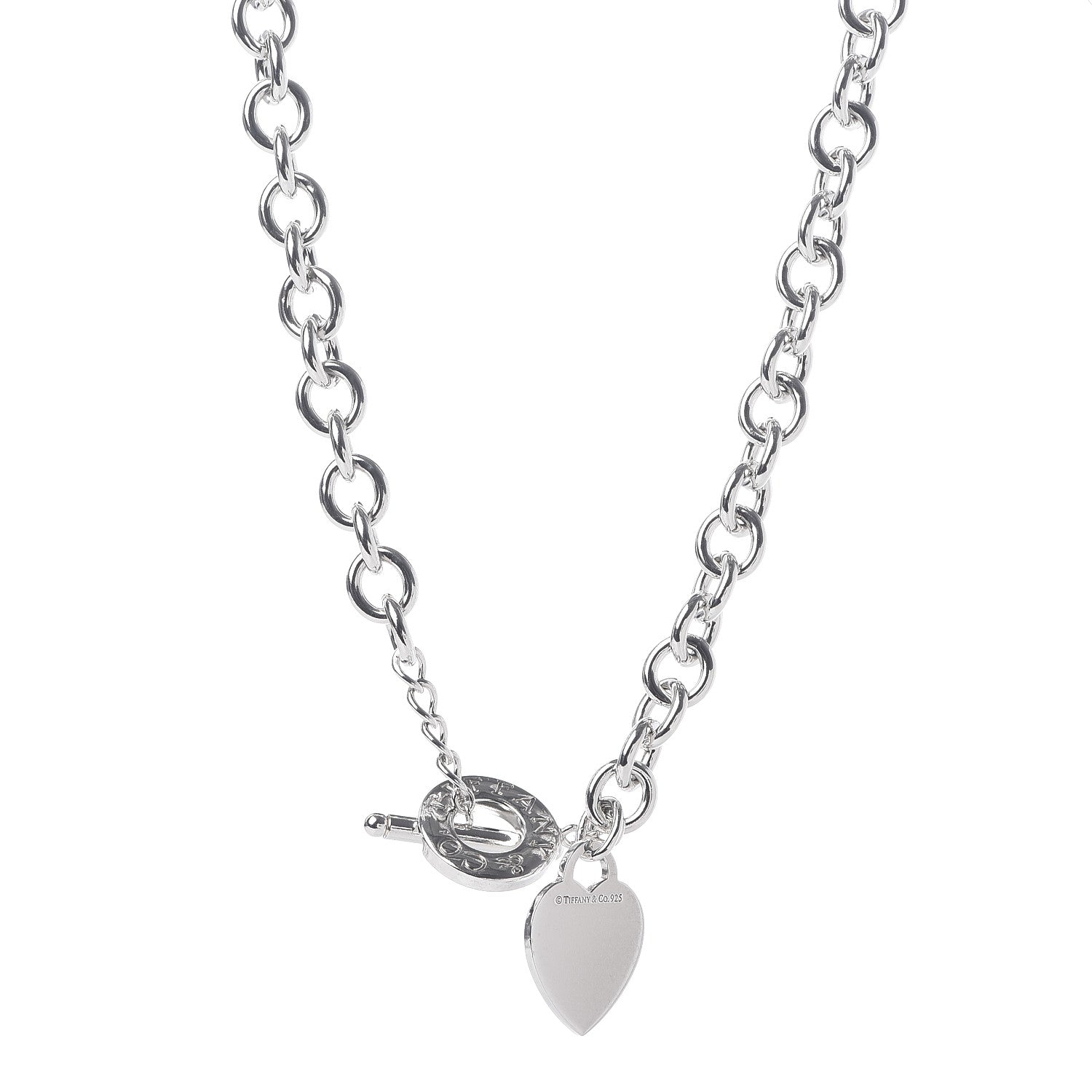 Tiffany Sterling Silver Heart Tag Toggle Necklace 1 of 4