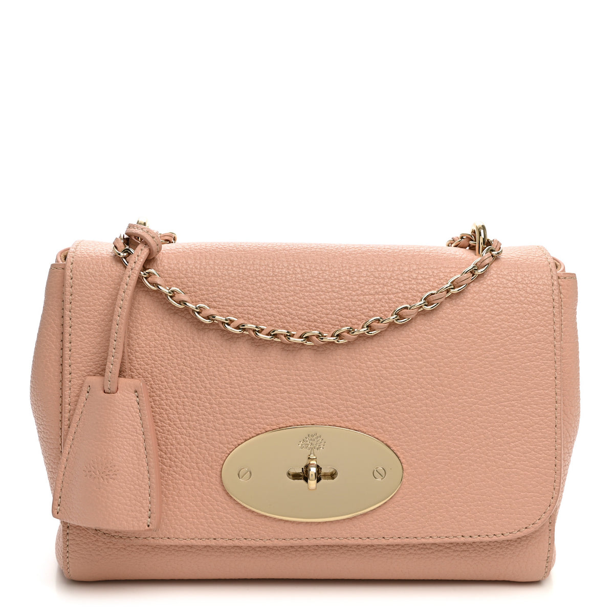 Small Classic Grain Calfskin Small Lily Flap Light Salmon