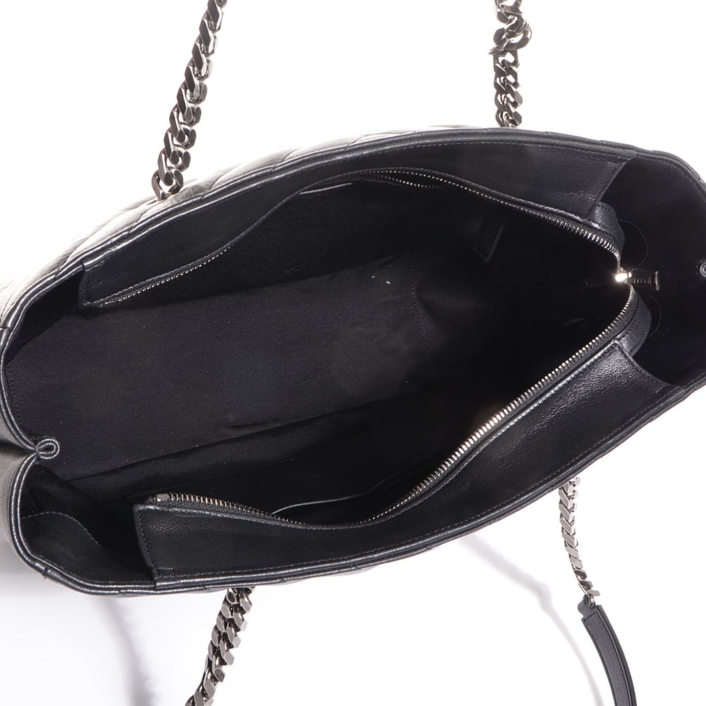 Matelasse Chevron Large Monogram Shopper Black