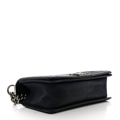 Chanel Iridescent Caviar Quilted Medium Boy Flap Dark Blue 4 of 10