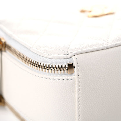 Chanel Caviar Quilted Mini Pick Me Up Vanity Case White 9 of 14
