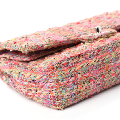 Chanel Tweed Quilted Medium Double Flap Pink 6 of 14
