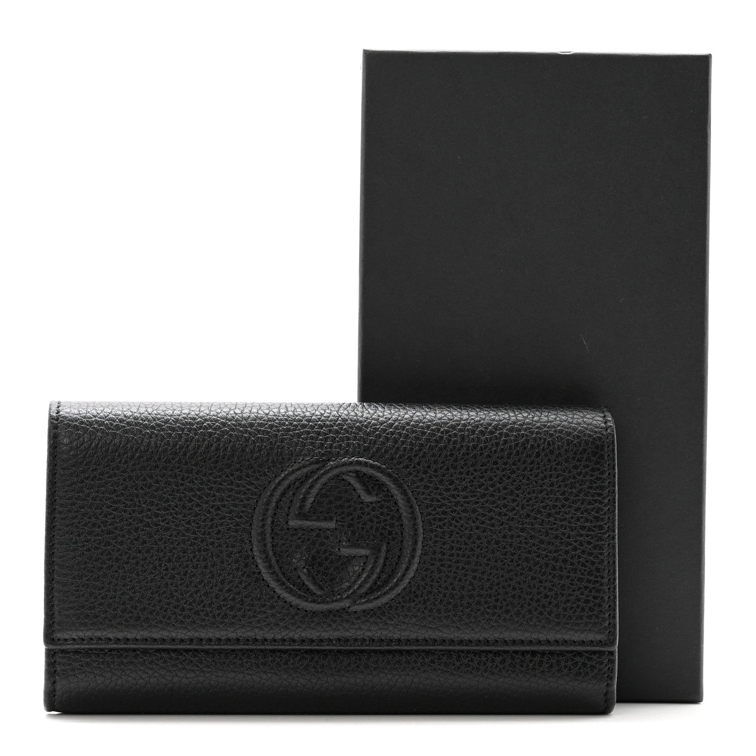 Gucci Pebbled Calfskin Large Soho Continental Wallet Black 10 of 10