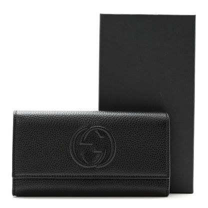 Gucci Pebbled Calfskin Large Soho Continental Wallet Black 10 of 10