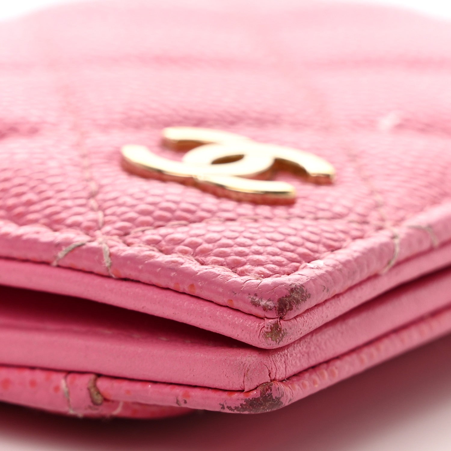 Chanel Caviar Quilted Card Holder Wallet Pink 9 of 12