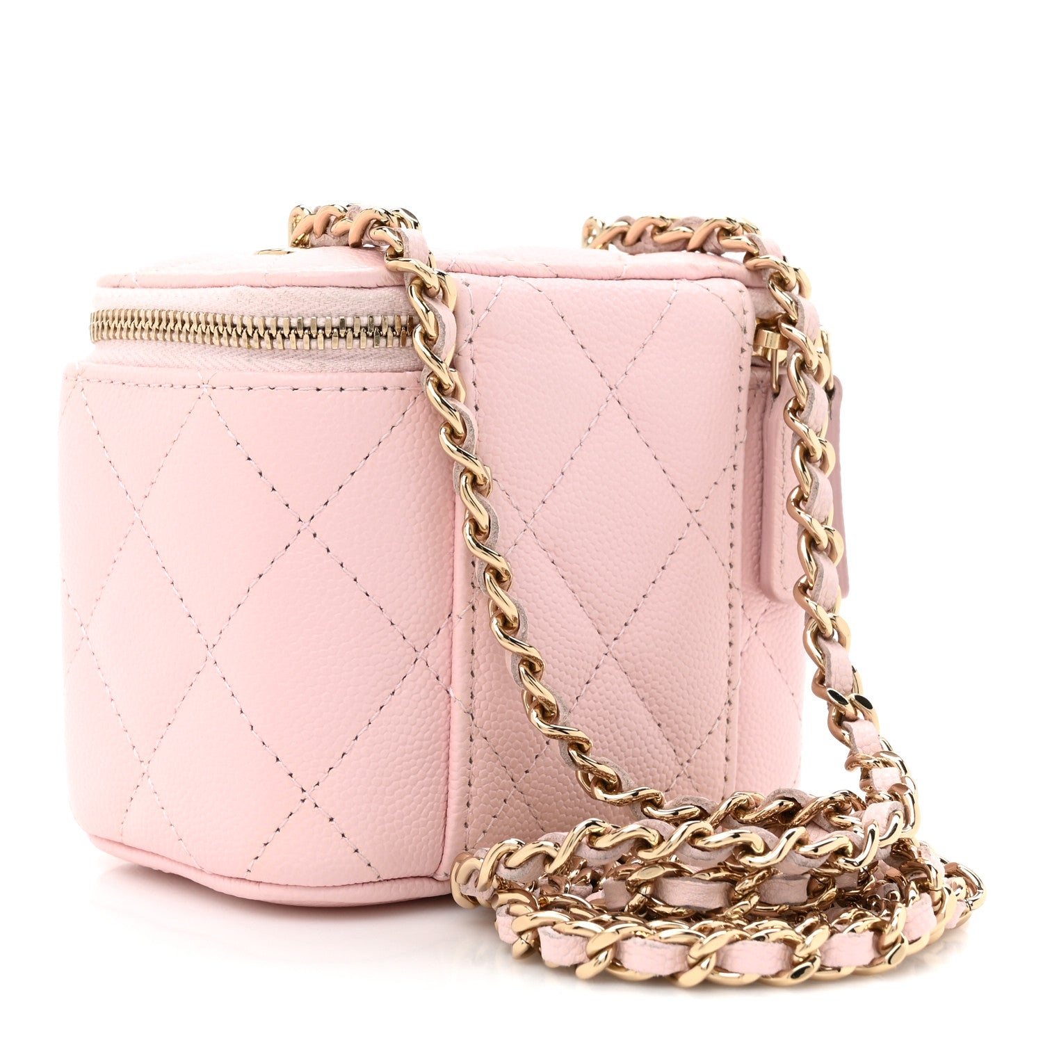 Chanel Caviar Quilted Mini Vanity Case With Chain Light Pink 3 of 11