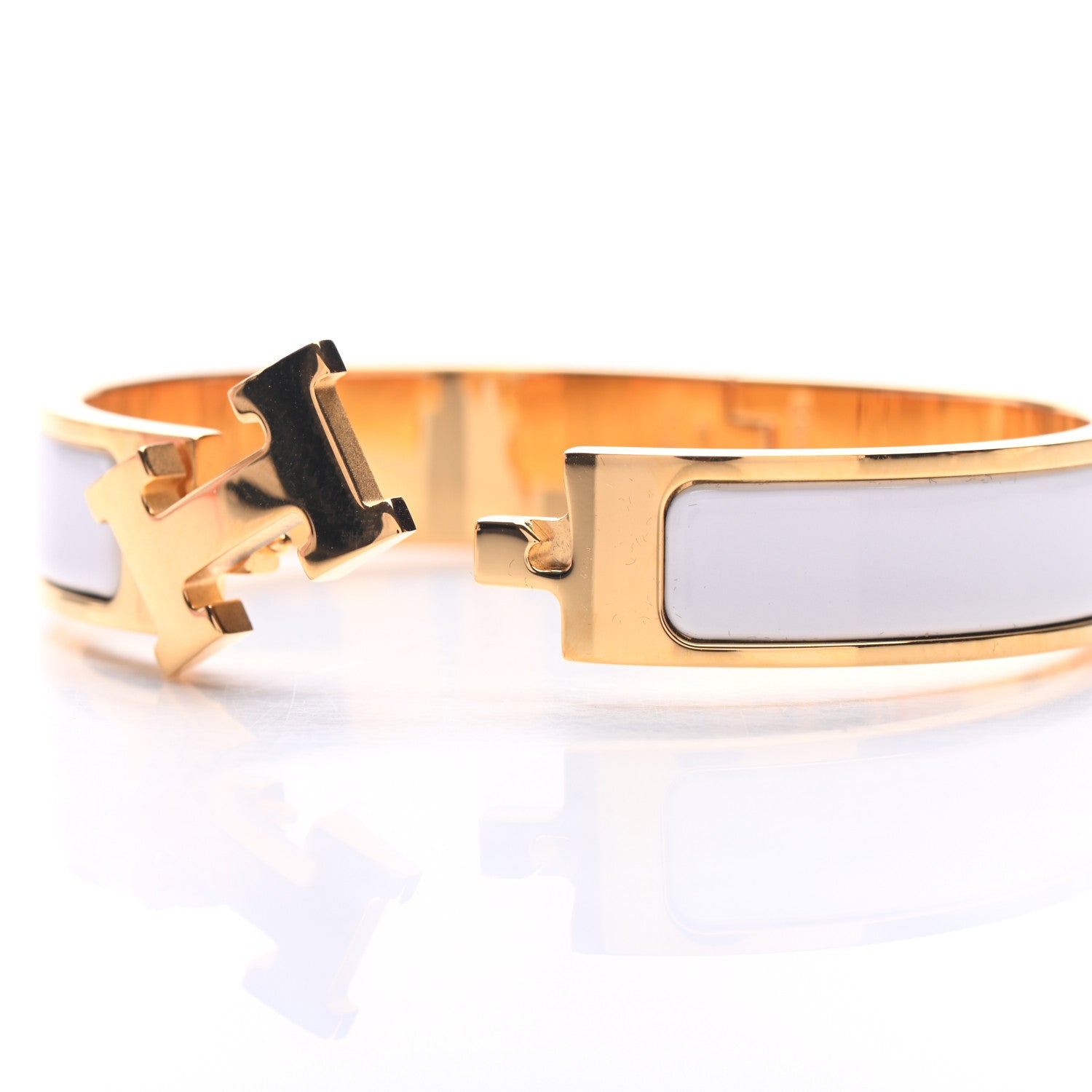 Hermes Enamel Narrow Clic Clac H Bracelet PM White 5 of 6
