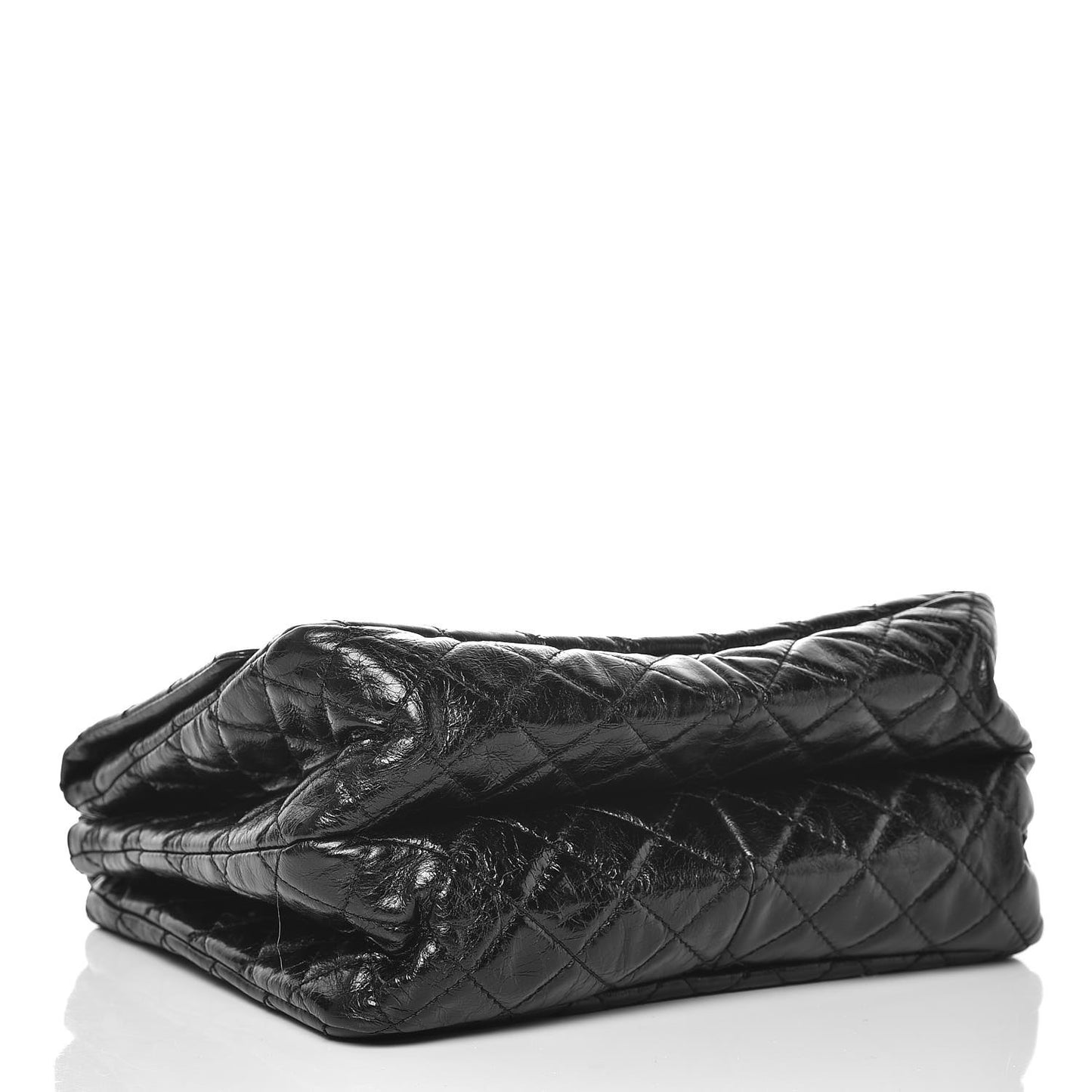 Metallic Aged Calfskin Quilted Reissue 2.55 Accordion Flap Black
