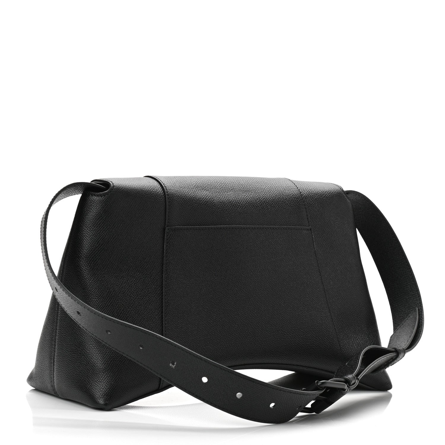 Balenciaga Grained Calfskin Monochrome M Downtown Shoulder Bag Black 3 of 9