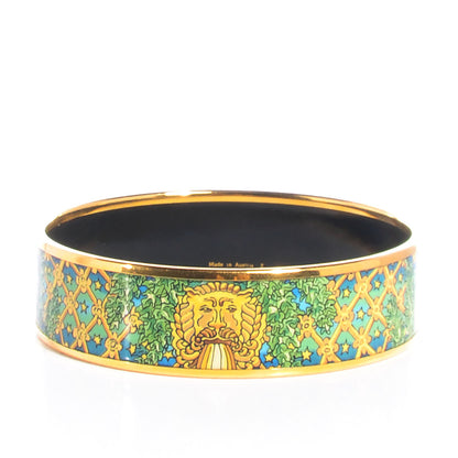 Hermes Enamel Printed Wide Bracelet Green 70 5 of 6
