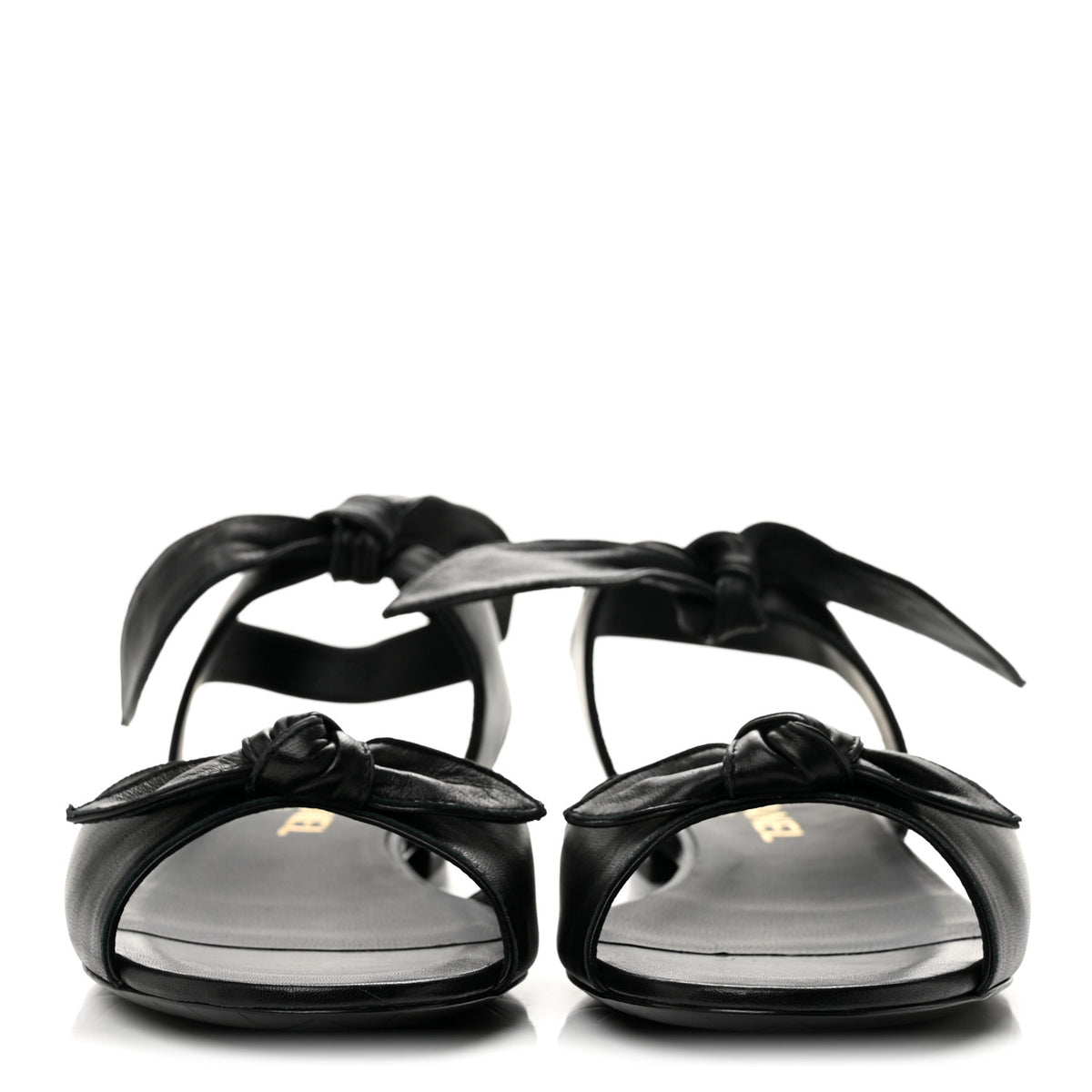 Chanel Lambskin Bow CC Flat Sandals 38.5 Black 3 of 9