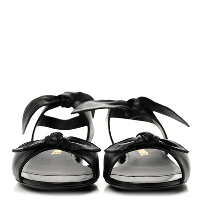 Chanel Lambskin Bow CC Flat Sandals 38.5 Black 3 of 9