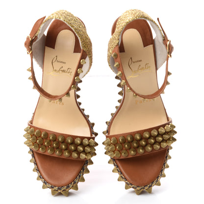 Christian Louboutin Calfskin Cordorella 110 Wedge Sandals 35 Version Cuoio 5 of 10