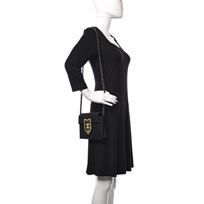 Chanel Grosgrain Quilted Embroidered Patch Flap Black 2 of 15