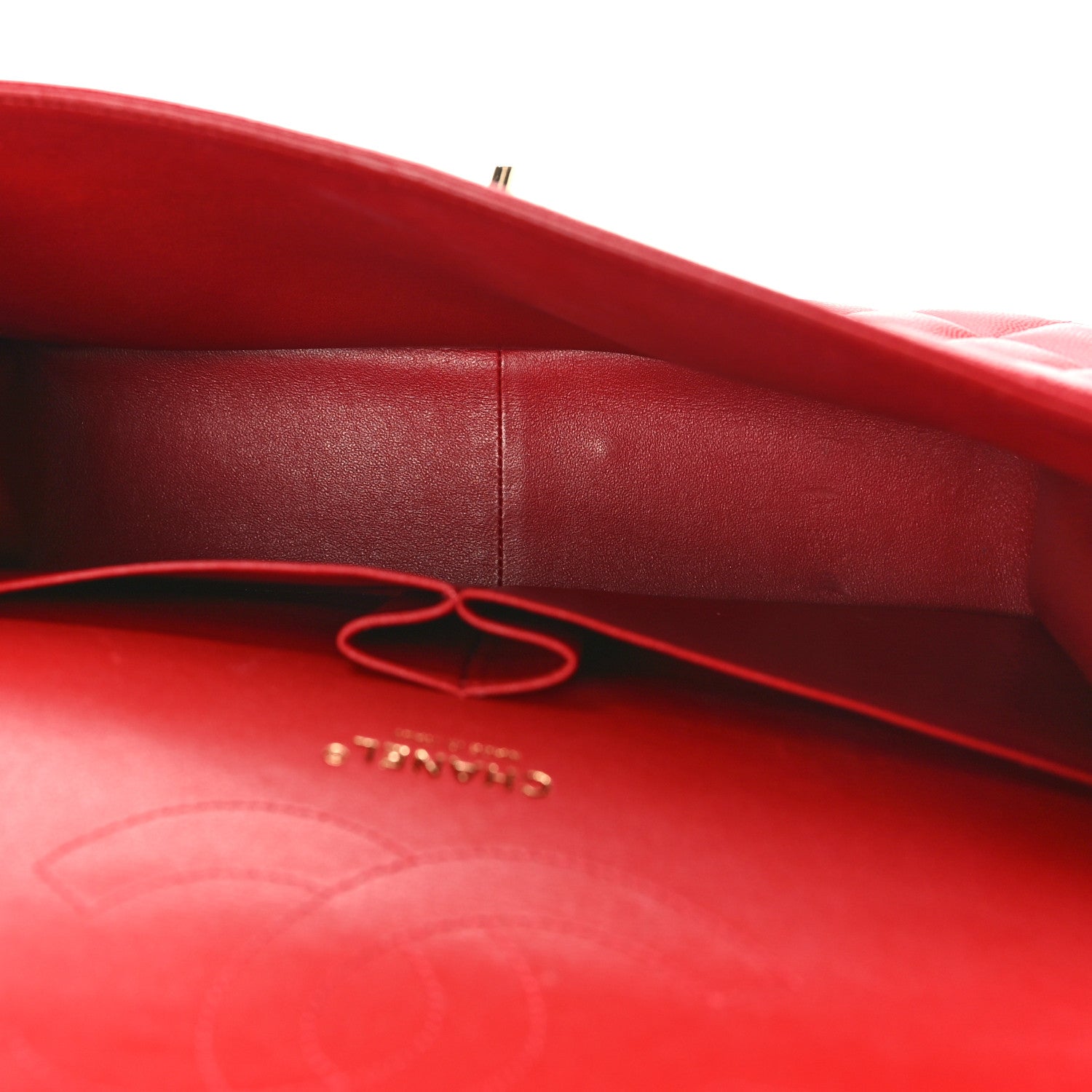 Chanel Caviar Quilted Jumbo Double Flap Red 5 of 10