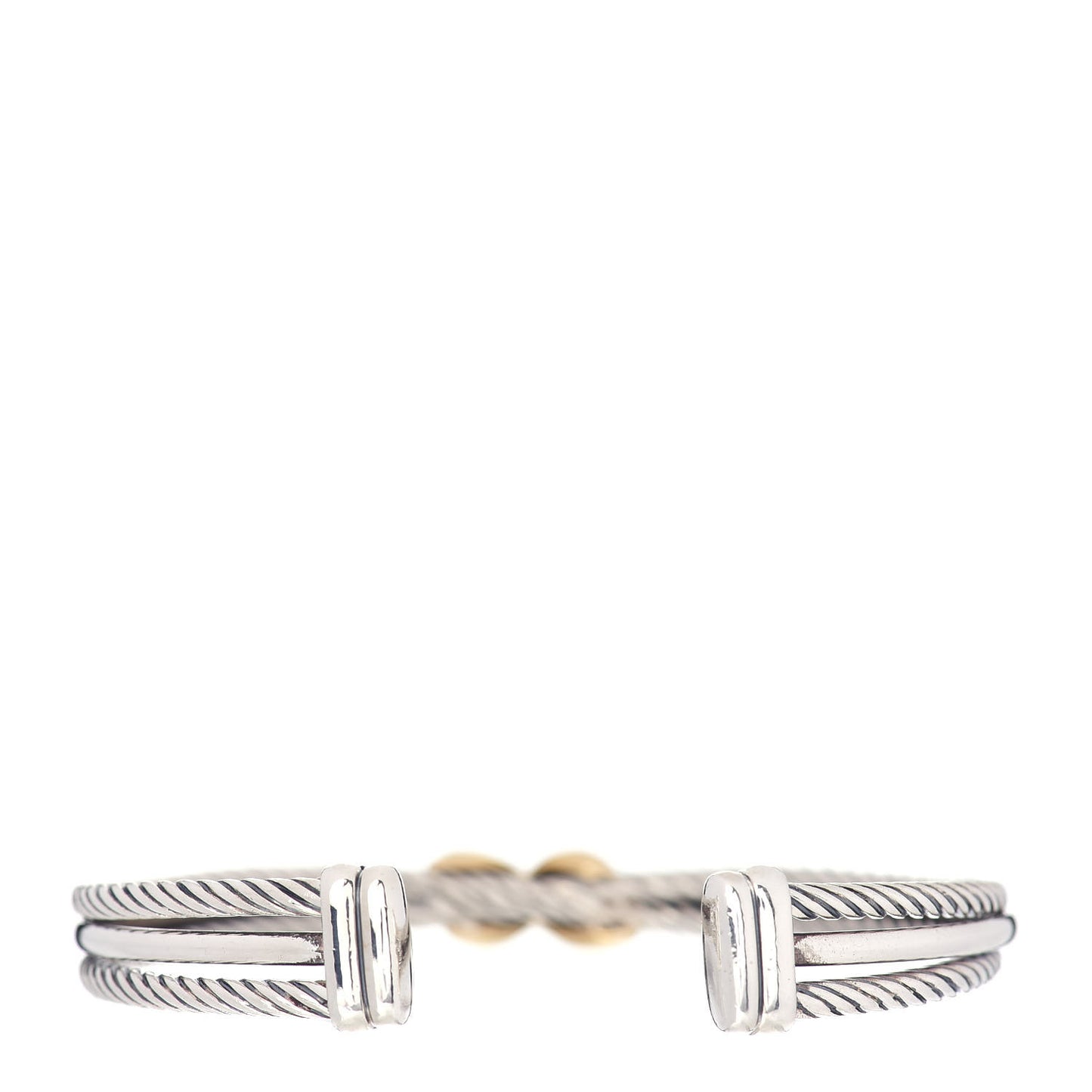 Sterling Silver 18K Yellow Gold 7mm Crossover X Bracelet