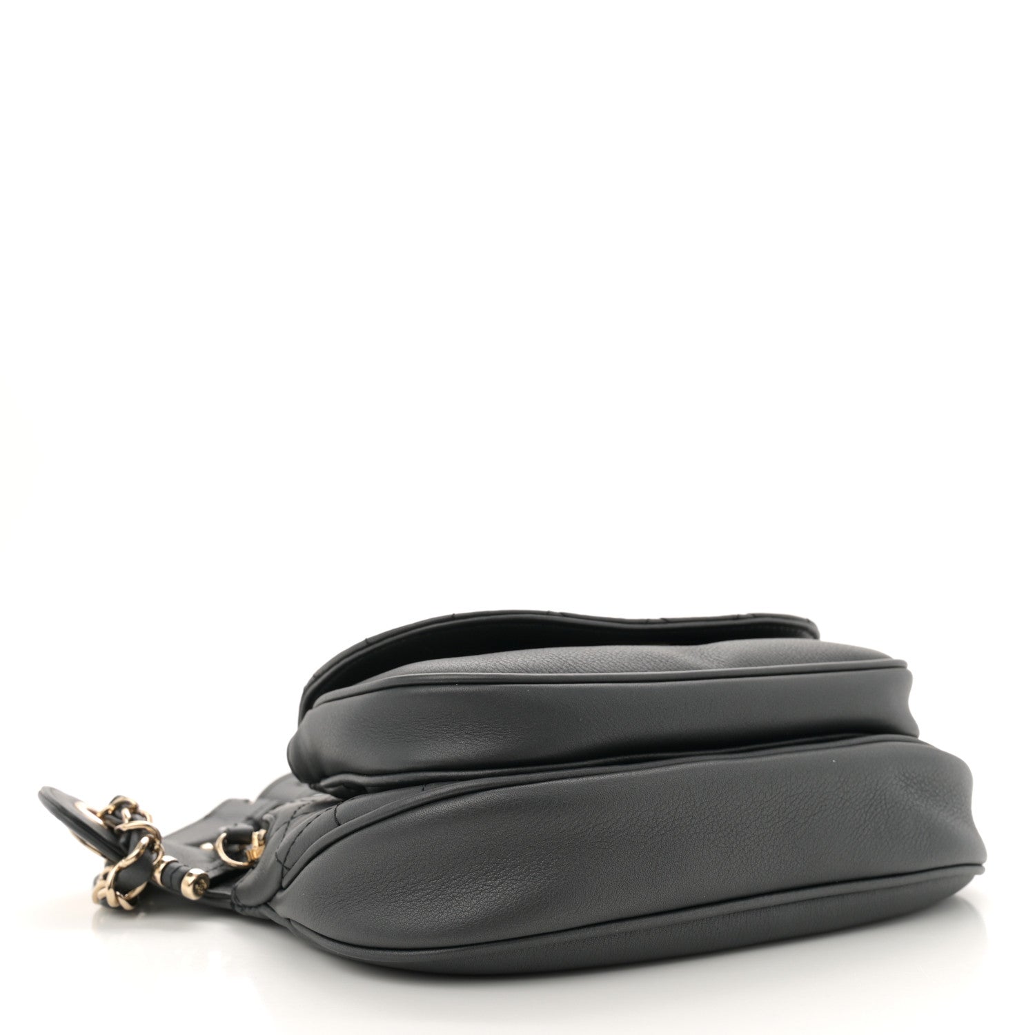 Chanel Metallic Calfskin Flap Chain Waist Bag Ruthenium 4 of 10
