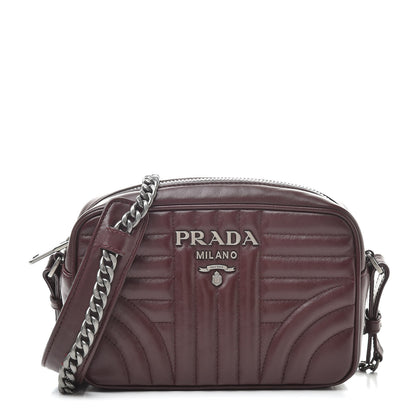 Prada Soft Calfskin Diagramme Crossbody Bag Granato 1 of 11