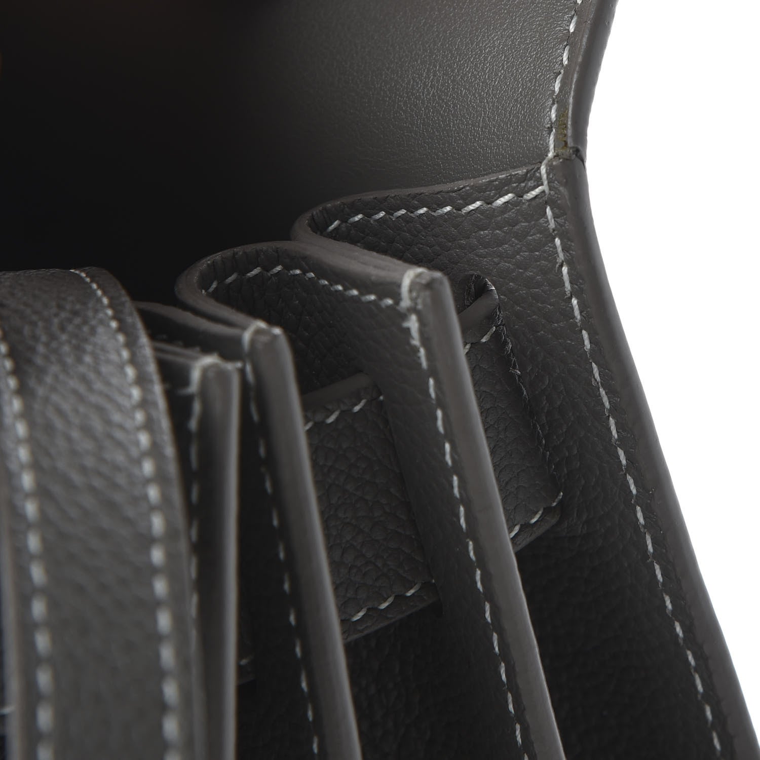 Saint Laurent Grained Calfskin Topstitch Small Sac De Jour Grey 11 of 13