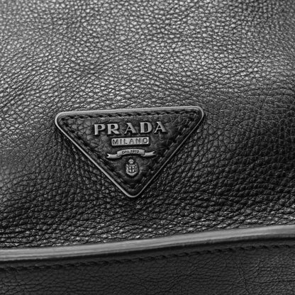 Prada Glace Calf Large Twin Pocket Tote Naturale Black 11 of 12