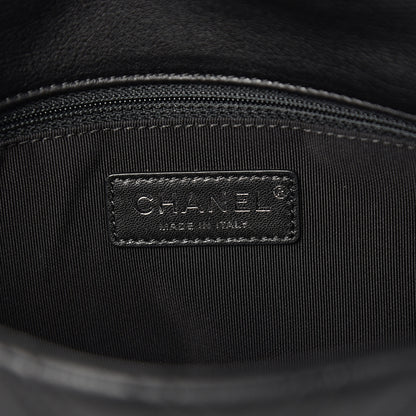 Chanel Calfskin Studded Chevron Quilted Wars Flap Black 5 of 9