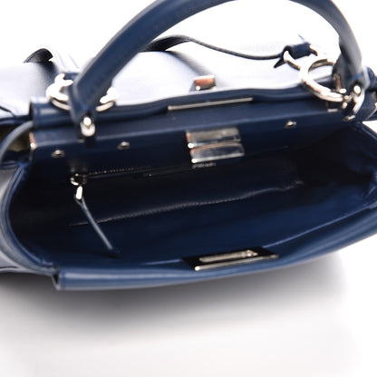 Fendi Nappa Mini Peekaboo Iconic Satchel True Blue 6 of 9