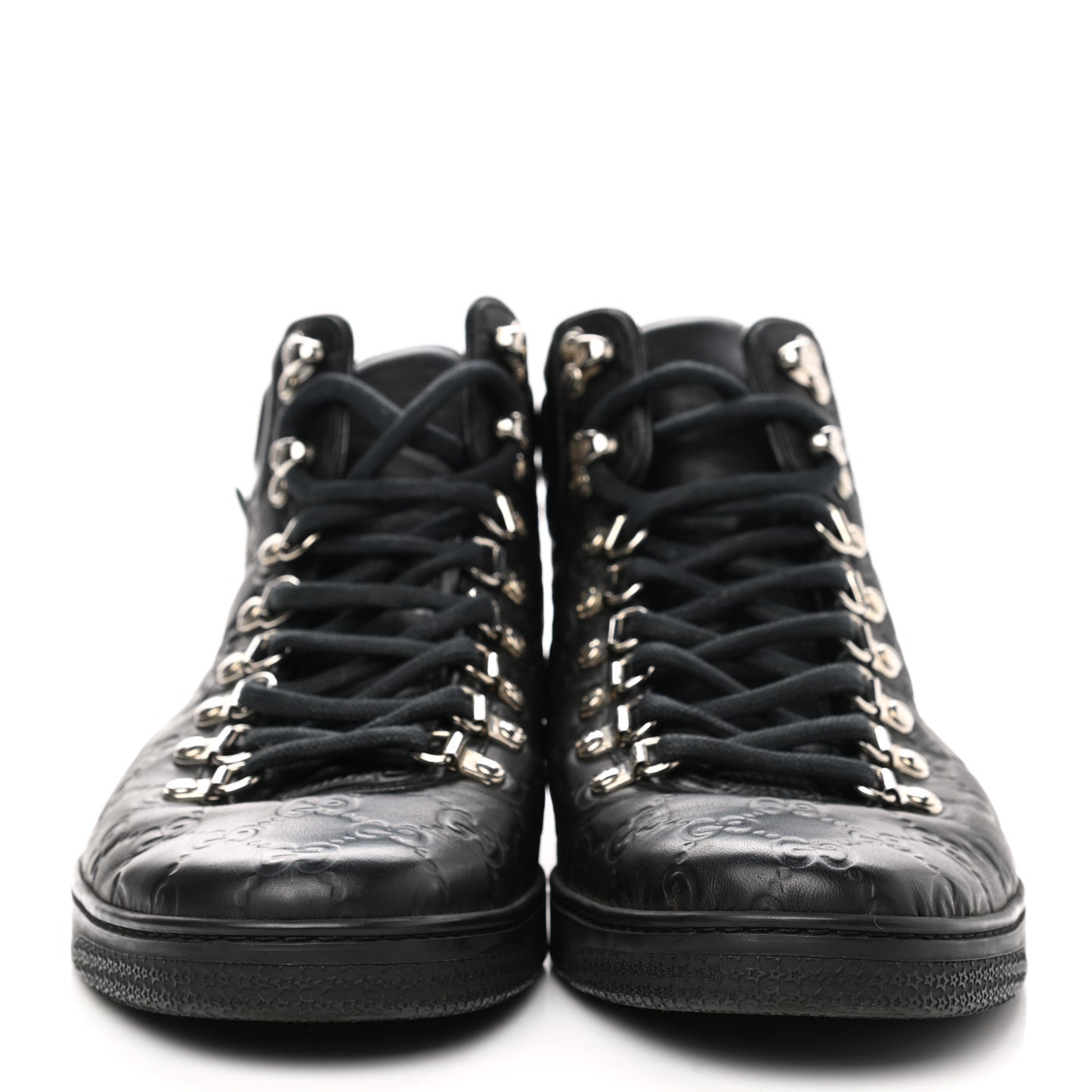 Guccissima Web High Top Sneakers 7 Black