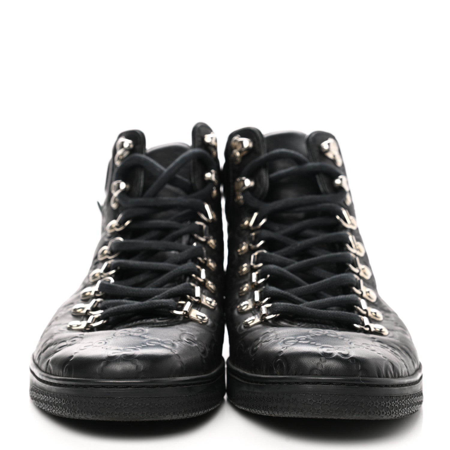 Gucci Guccissima Web High Top Sneakers 7 Black 2 of 8