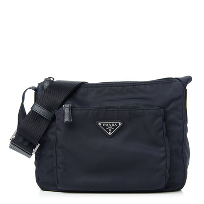 Prada Tessuto Nylon Saffiano Messenger Bag Baltico 1 of 11