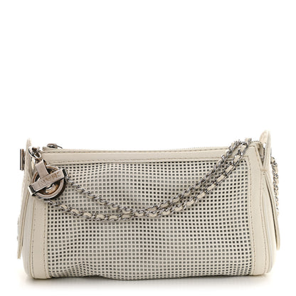 Chanel Caviar Perforated Pulley Shoulder Bag White 1 of 18
