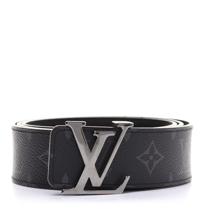 Louis Vuitton Monogram Eclipse Taigarama 40mm LV Initiales Reversible Belt 95 38 Black 1 of 8