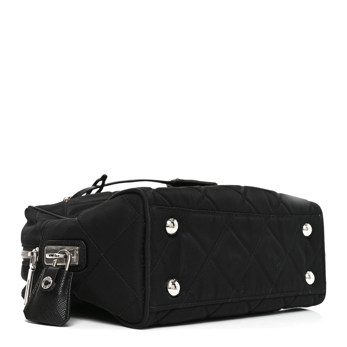 Nylon Tessuto Impuntu Quilted Shoulder Bag Black