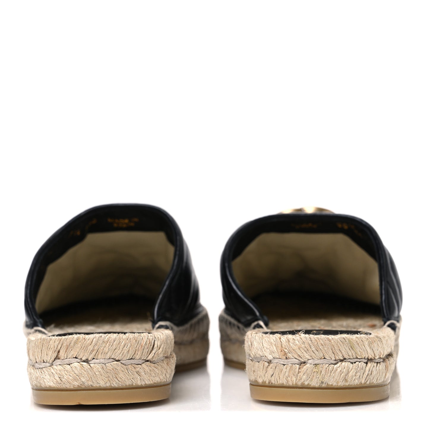 Nappa Matelasse GG Marmont Espadrille Slippers 37.5 Black