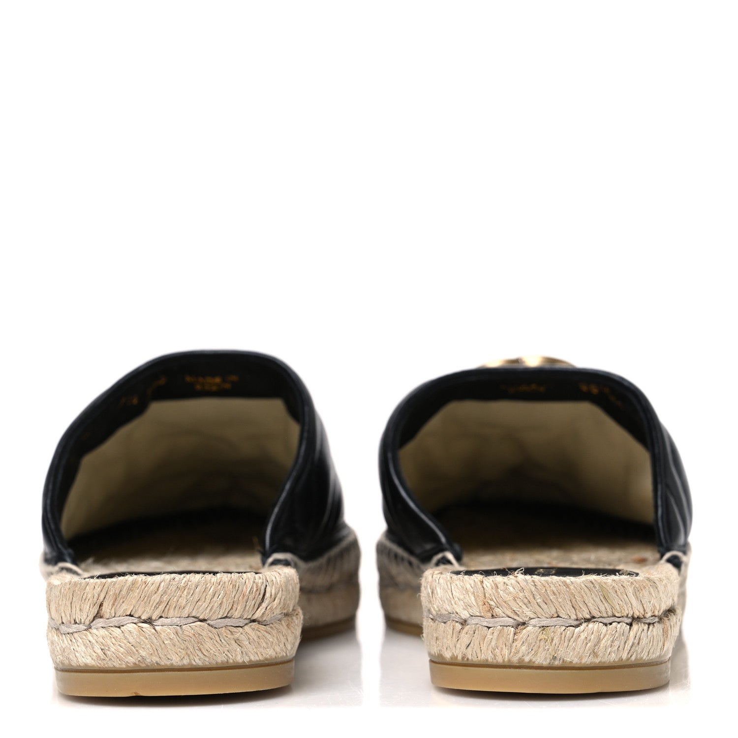 Gucci Nappa Matelasse GG Marmont Espadrille Slippers 37.5 Black 6 of 11