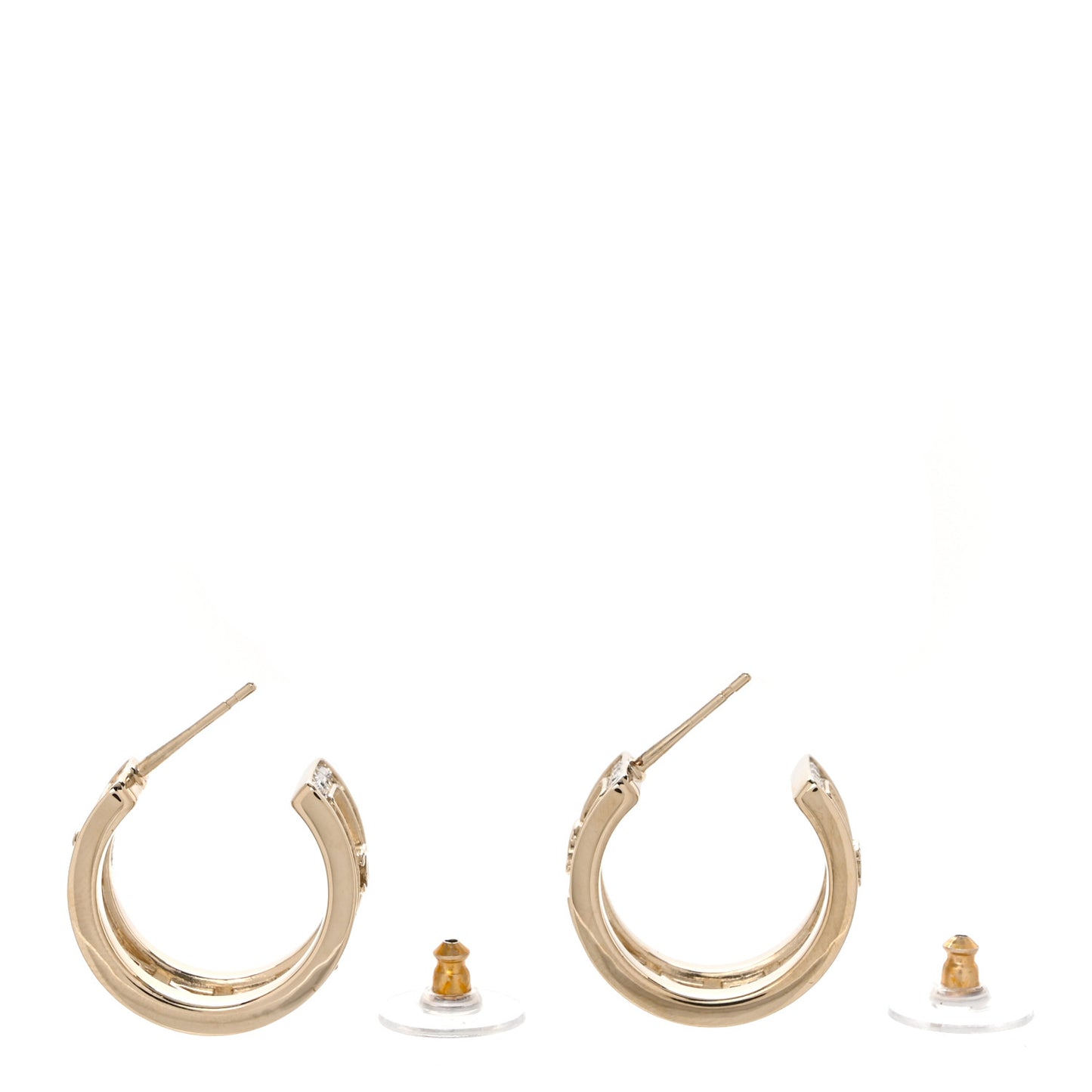 Metal Crystal Bow-tiful CC Hoop Earrings Gold