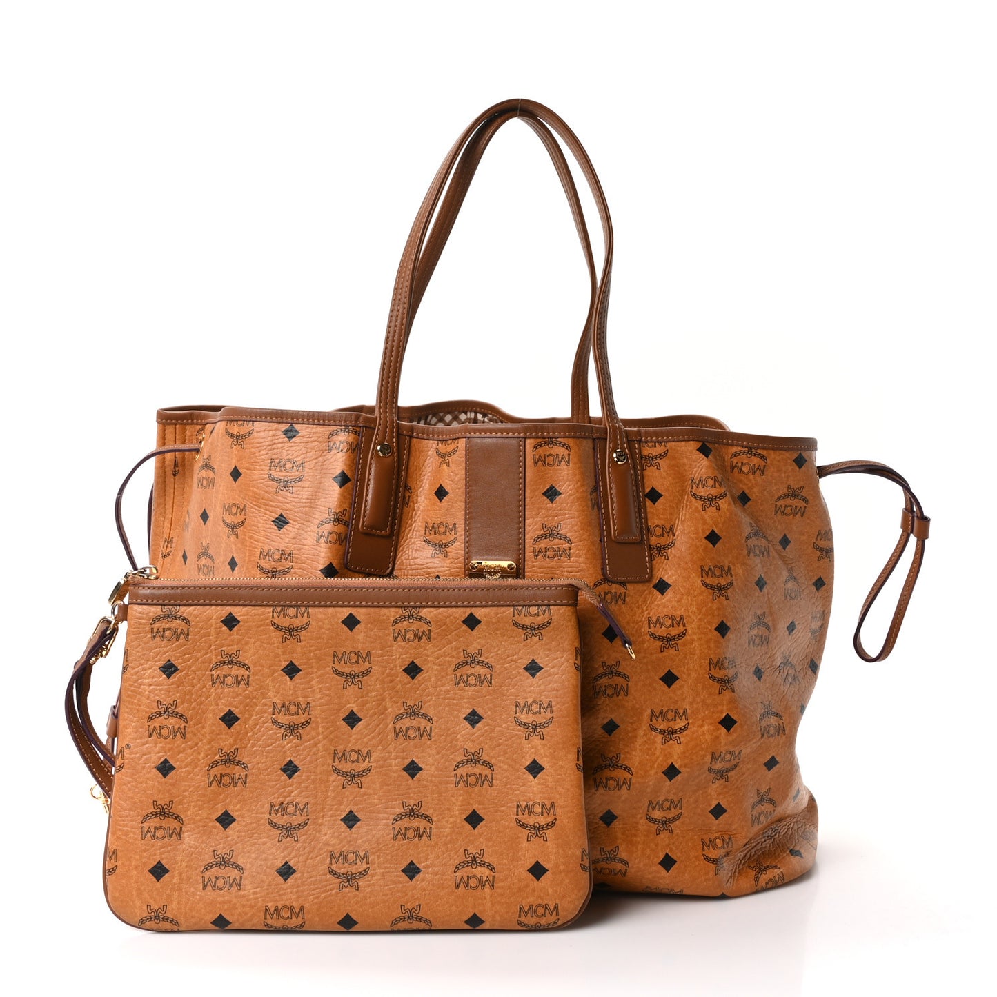 Visetos Large Liz Reversible Shopper Tote Cognac