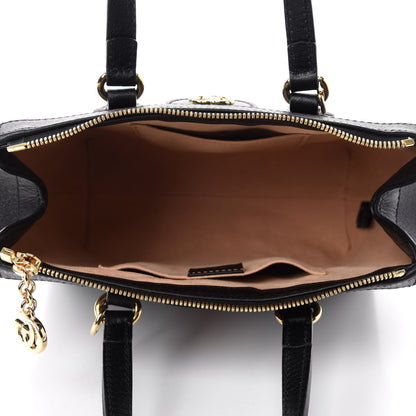 Gucci Textured Calfskin Web Small Ophidia Tote Bag Black 5 of 10