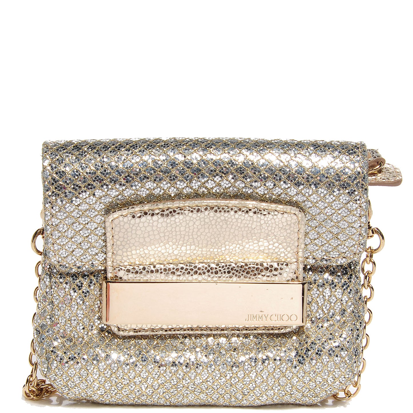 Glitter Fabric Mini Rebel Crossbody Bag Gold
