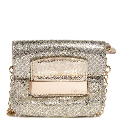 Jimmy Choo Glitter Fabric Mini Rebel Crossbody Bag Gold 1 of 8