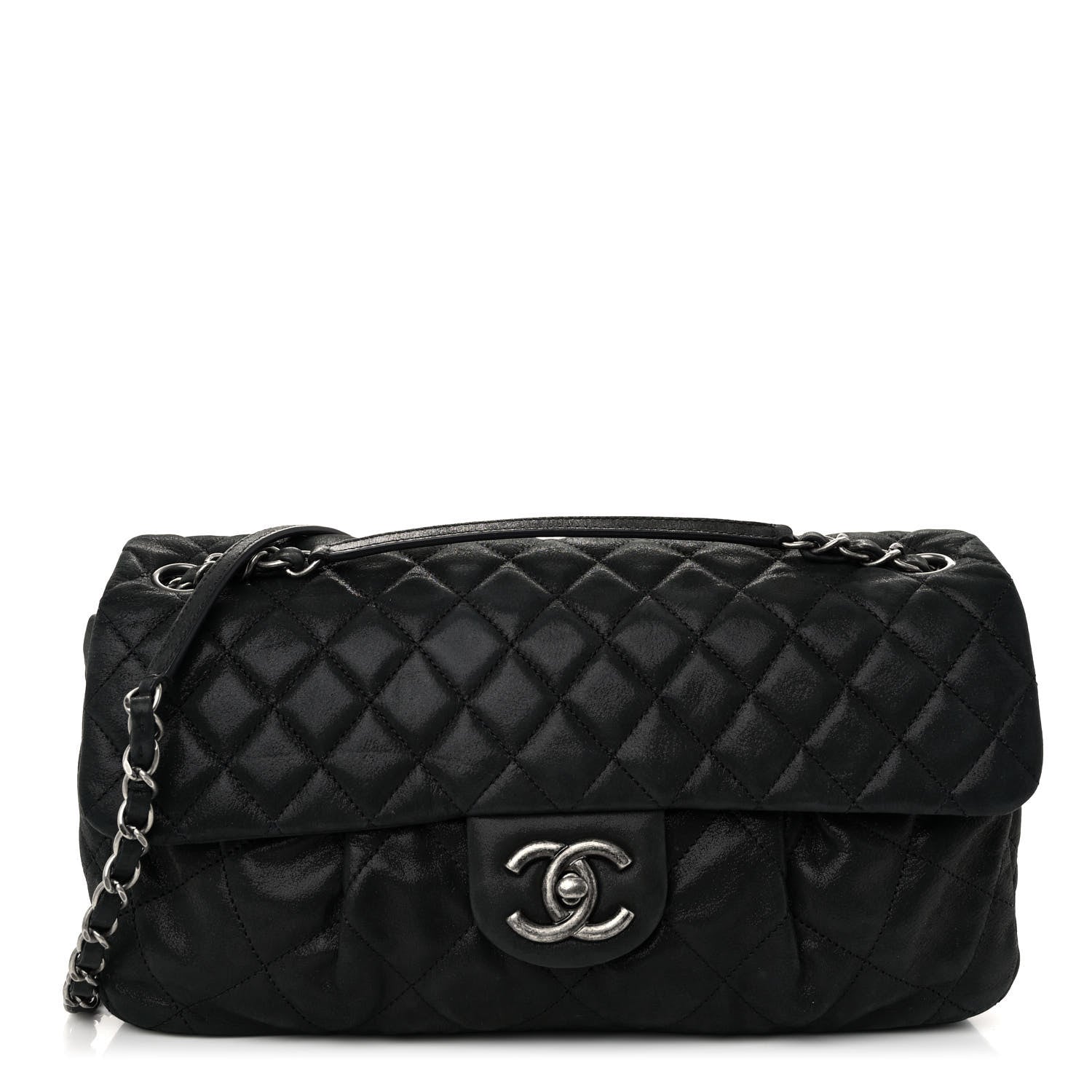 Chanel Iridescent Calfskin Large Chic Quilt Flap Black 1 of 11