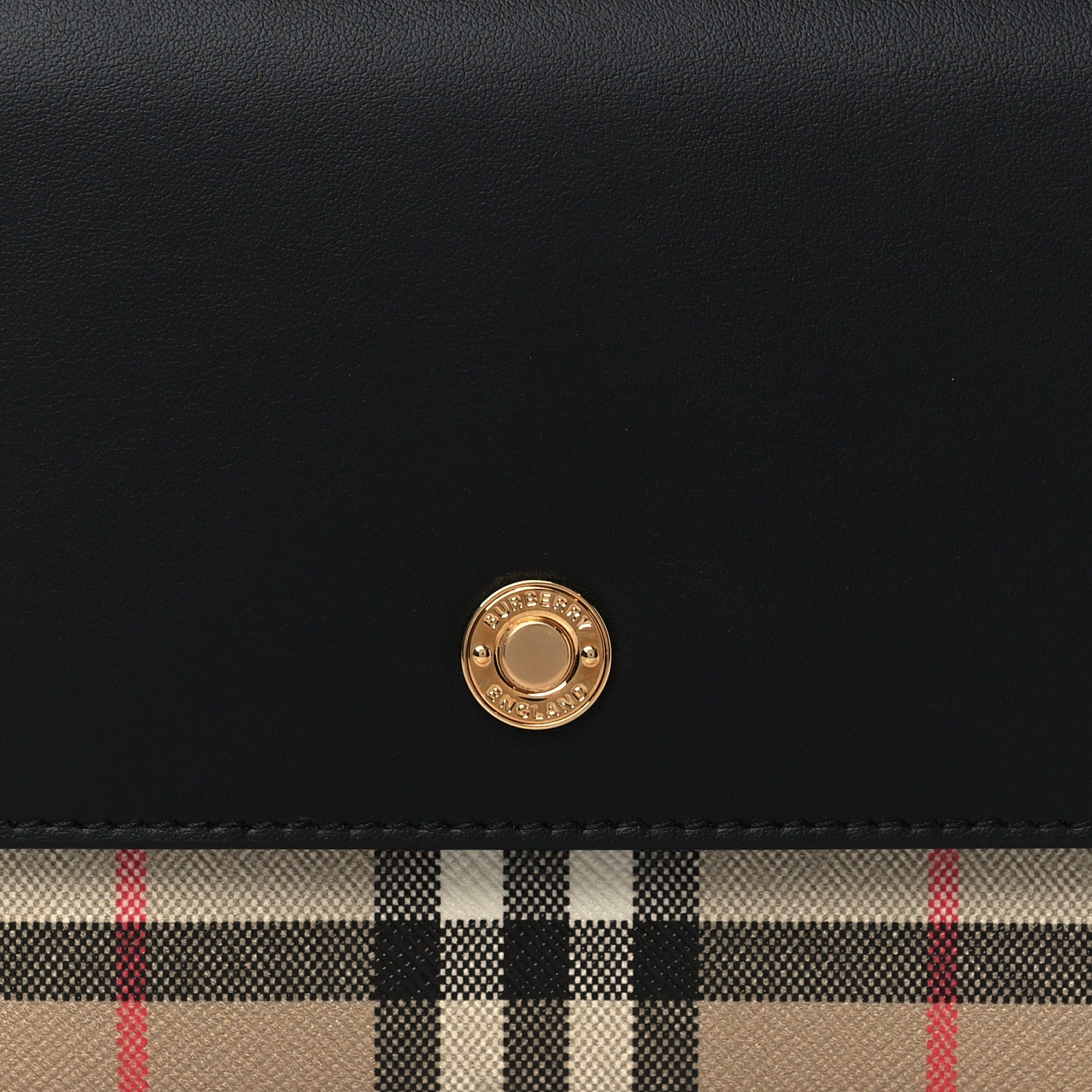 Burberry Calfskin Vintage Check New Hampshire Bag Black 7 of 9